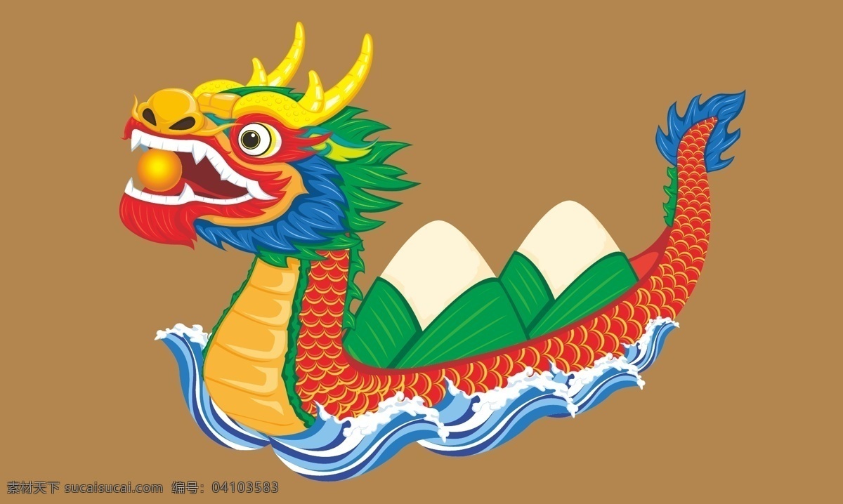 龙舟 龙 节日 喜庆 传统 端午 粽子 吉祥物 文化 传承 神兽谱 卡通设计