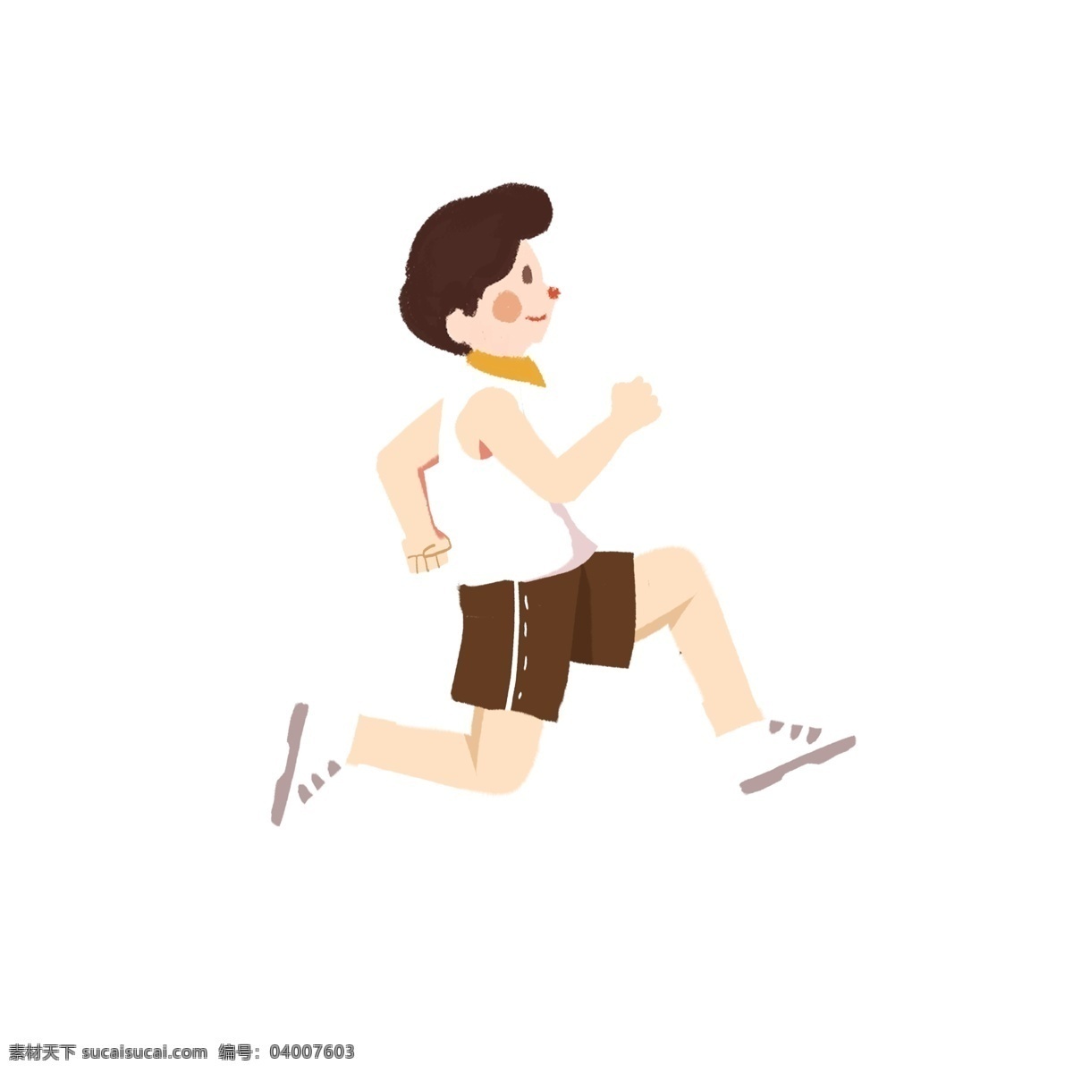 手绘 跑步 男人 人物 卡通 插画 运动