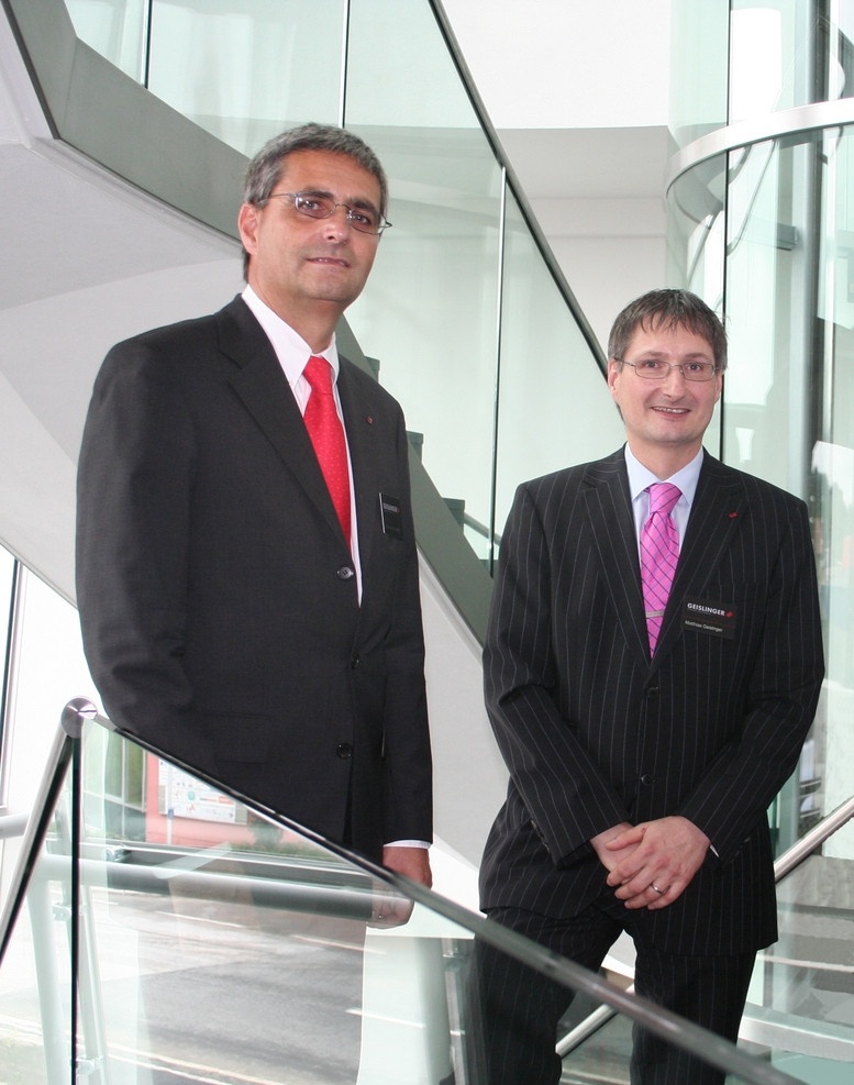 两个 成功 人士 ceo 合影 办公环境 西装领带 楼梯 红领带 粉色领带 职业人物 人物图库