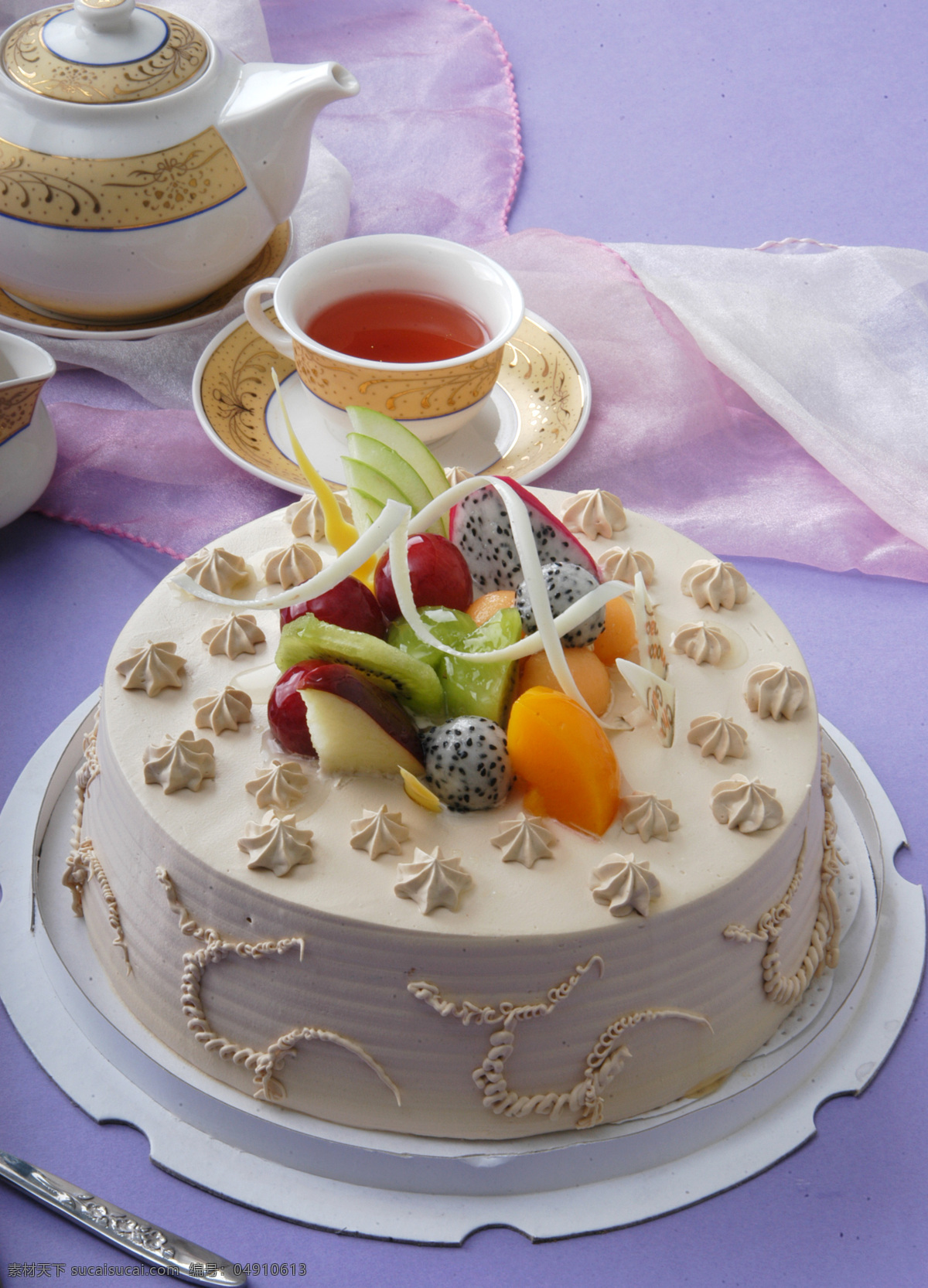 8寸欧式蛋糕 餐饮美食 摄影图库