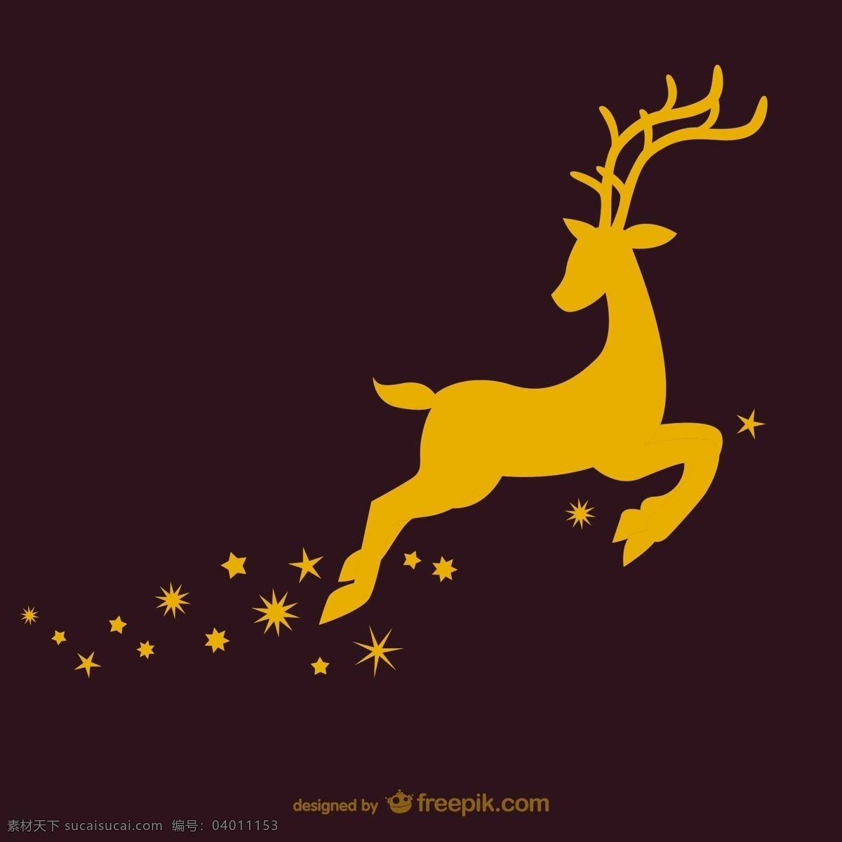 奔腾 鹿 圣诞 金鹿 节日素材 圣诞节