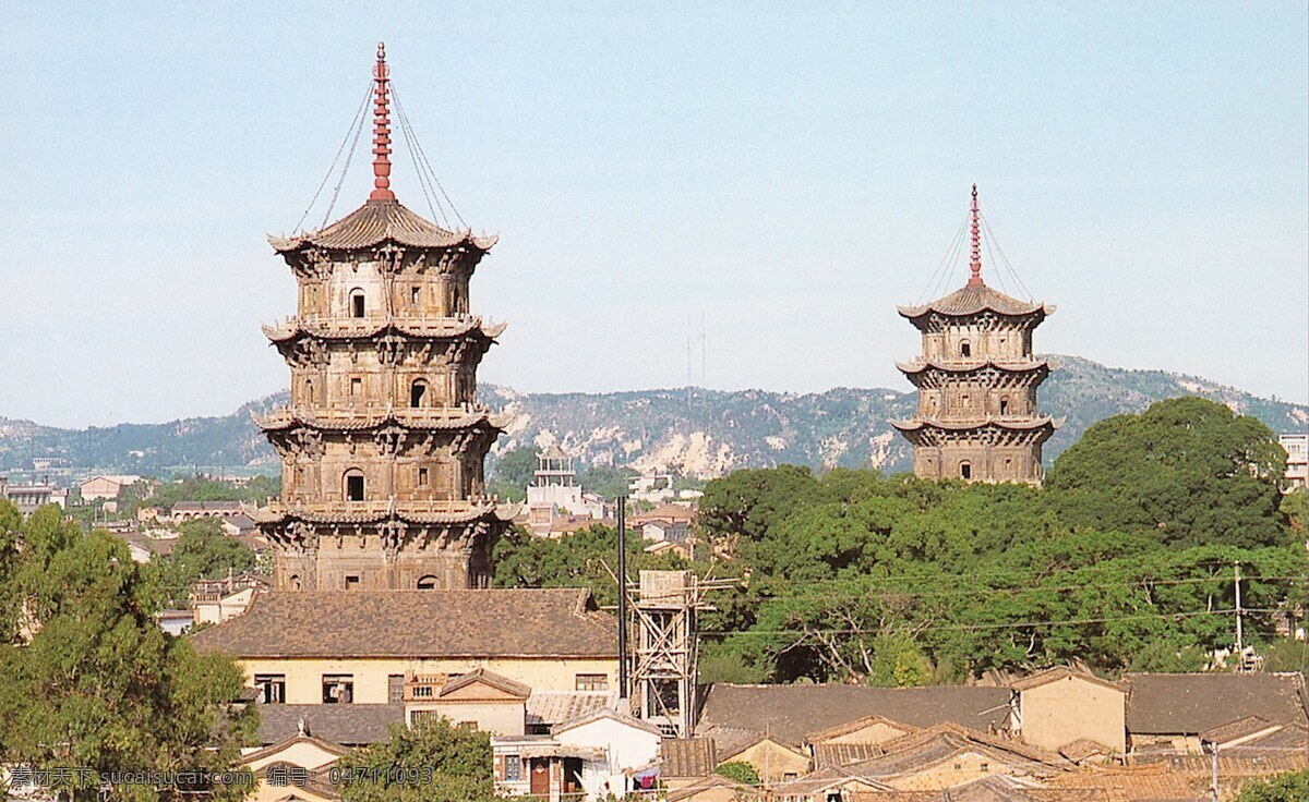 泉州双塔 双塔 泉州 塔 名胜古迹 风景 旅游摄影 国内旅游 旅游风景 摄影图库