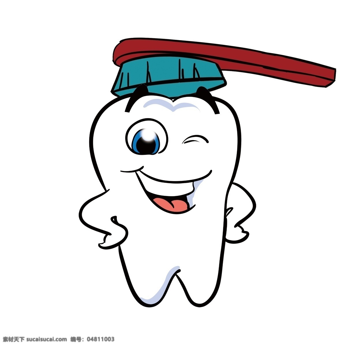 卡通牙齿 牙齿 牙刷 卡通 清洁 干净 动漫动画