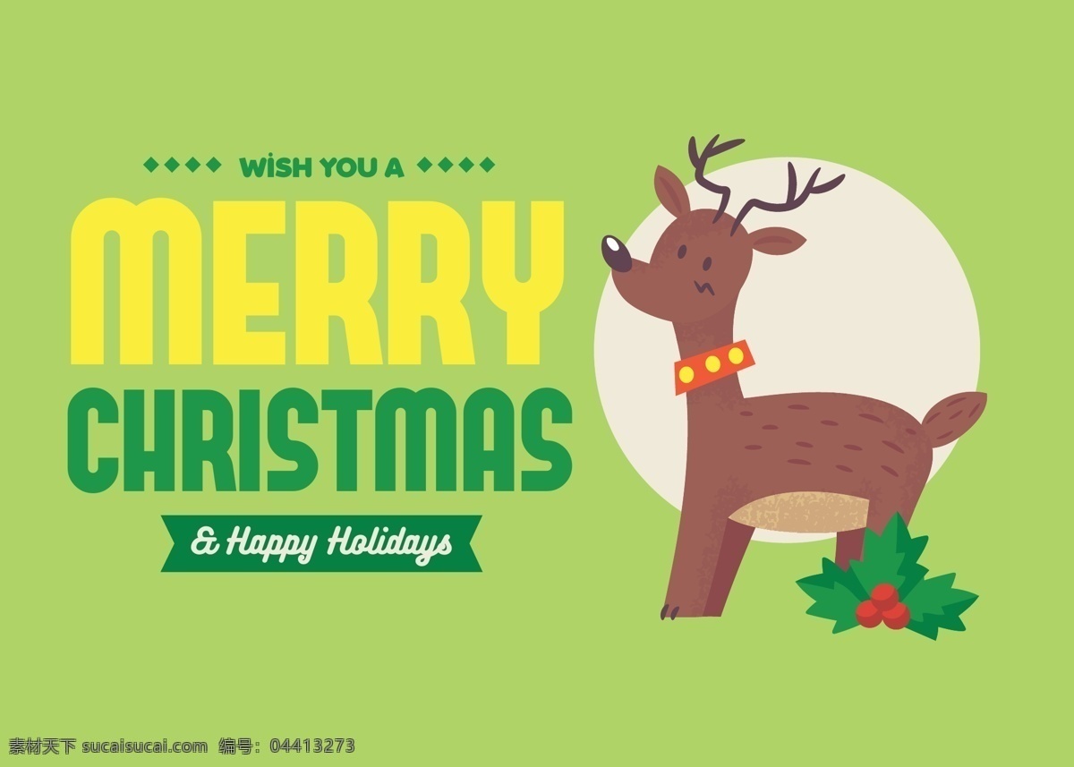 绿色 卡通 驯鹿 圣诞 海报 宣传海报 圣诞节 促销 促销海报 圣诞海报 圣诞节海报 卡通驯鹿