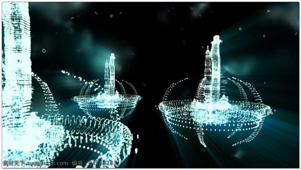青色 城堡 动态 视频 童话 梦幻 云中城堡 视频素材 动态视频素材