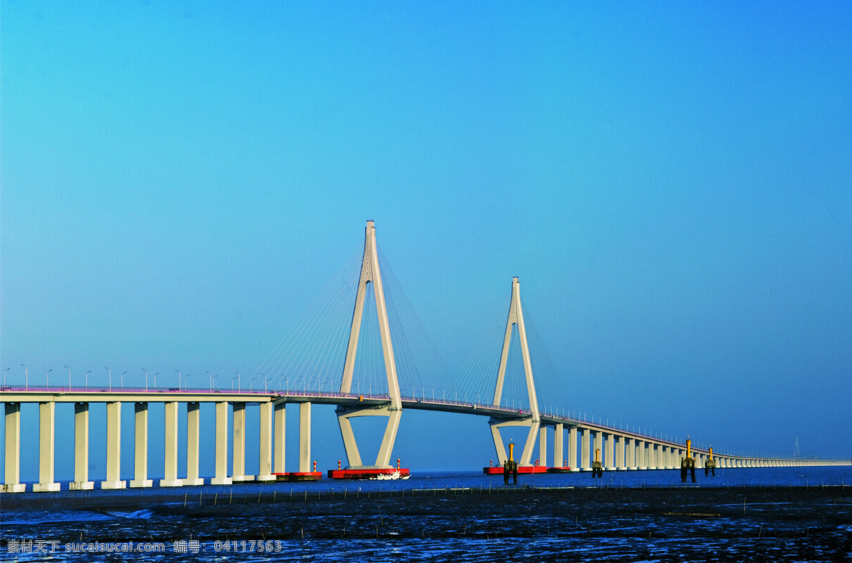 跨海大桥 杭州湾 跨海 大桥 桥梁 悬索桥 大海 蓝天 精品工程掠影 交通工具 现代科技