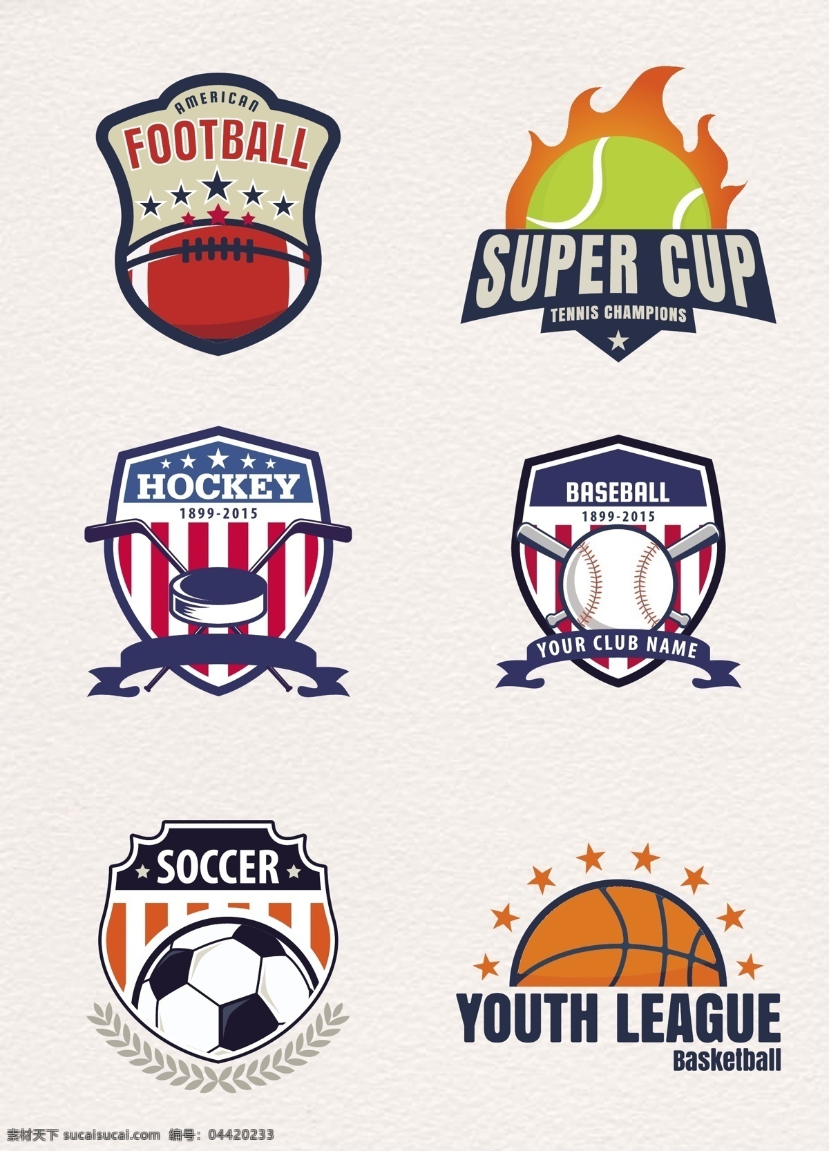 卡通 装饰 运动 球类 标签 图标 高尔夫 足球 丝带装饰 球类图标 徽章 橄榄球 网球 篮球 矢量