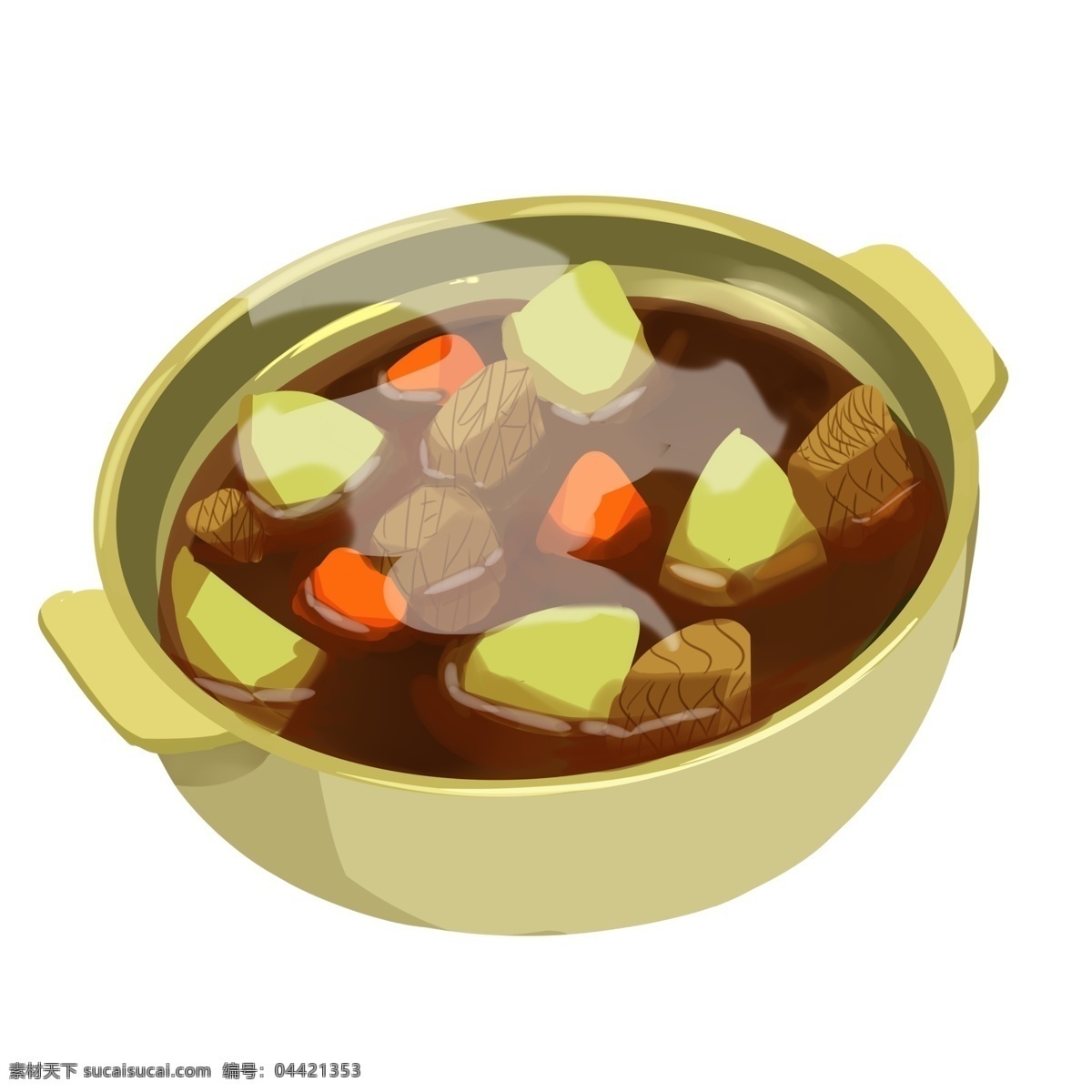 热乎乎 冬季 美食 土豆 炖牛肉 冬天 手绘美食 锅 手绘土豆 手绘牛肉 土豆炖牛肉 冬季美食 插画