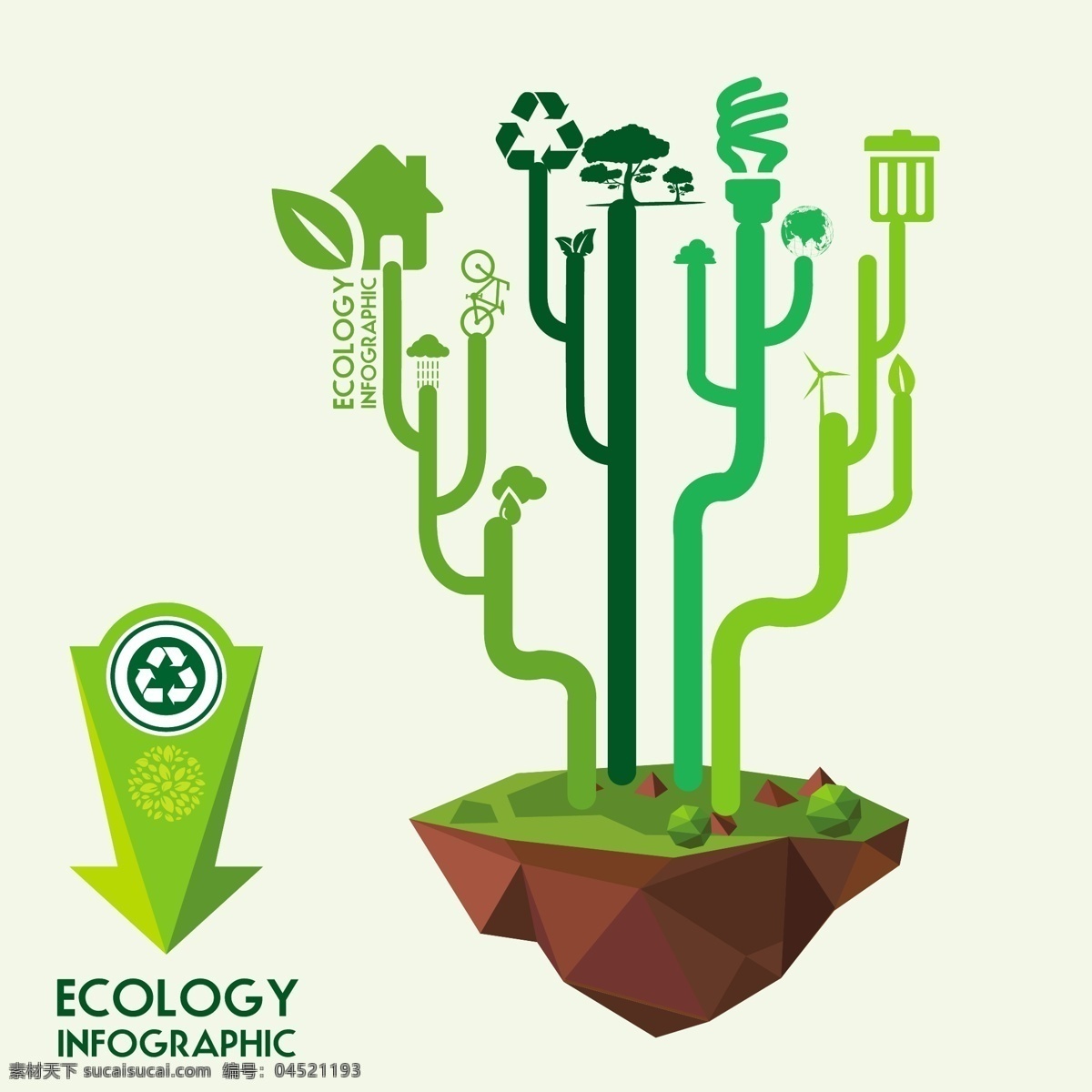 生态信息图表 环保 创意设计 目录 eco 绿色 循环 能源 节能 低碳 生态 回收 环保标志 ppt素材 底纹背景 商务金融 商业插画