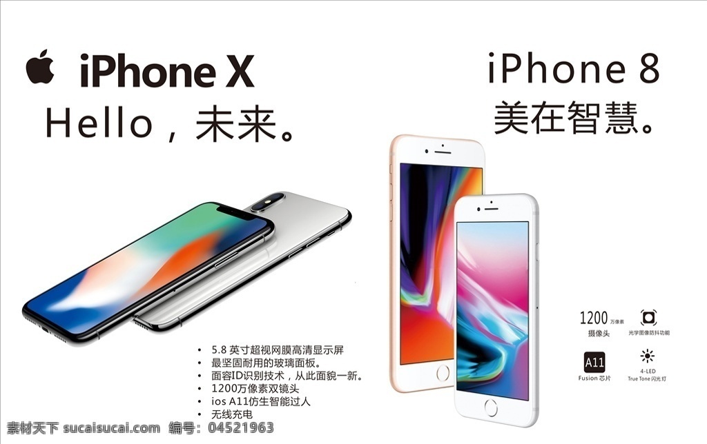 苹果手机8 苹果x 苹果灯箱 广告 宣传 灯箱广告