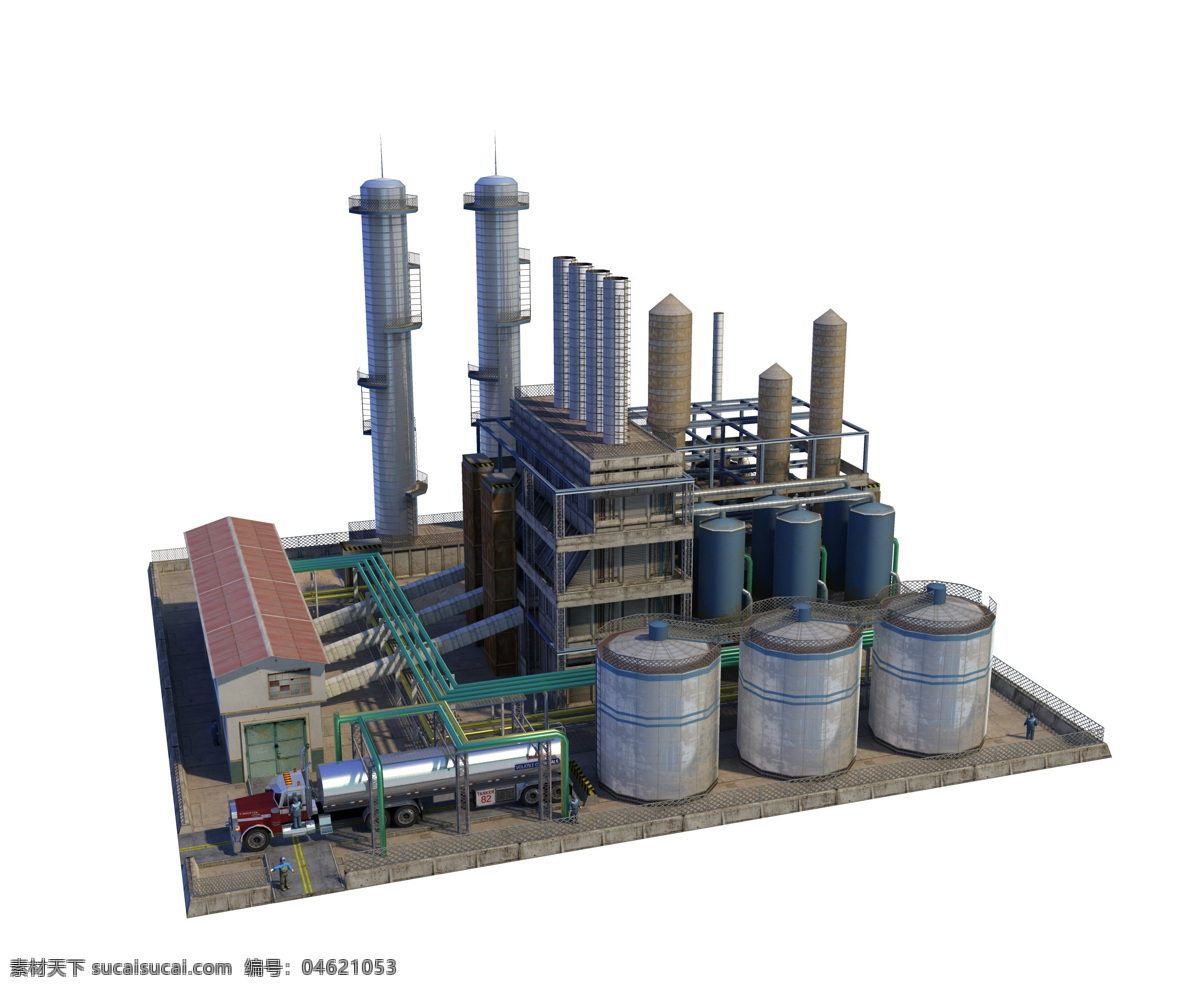 化学 工厂 3d 3d设计 3d作品 白色背景 化工厂 建筑 化学工厂 矢量图 现代科技