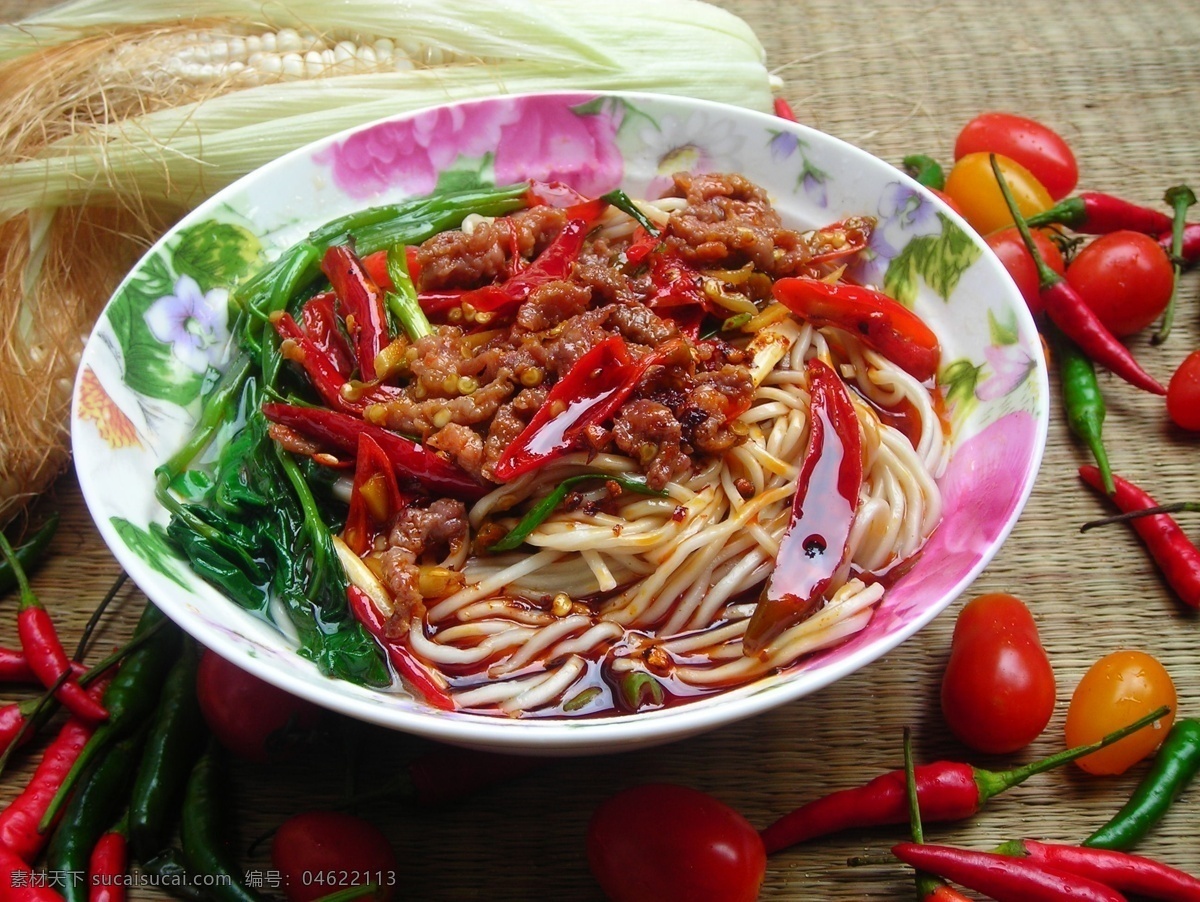 泡椒肉丝面 担担面 杂酱面 重庆小面 酸辣面 豌豆 面食 面条 重庆 小吃 餐饮美食 传统美食