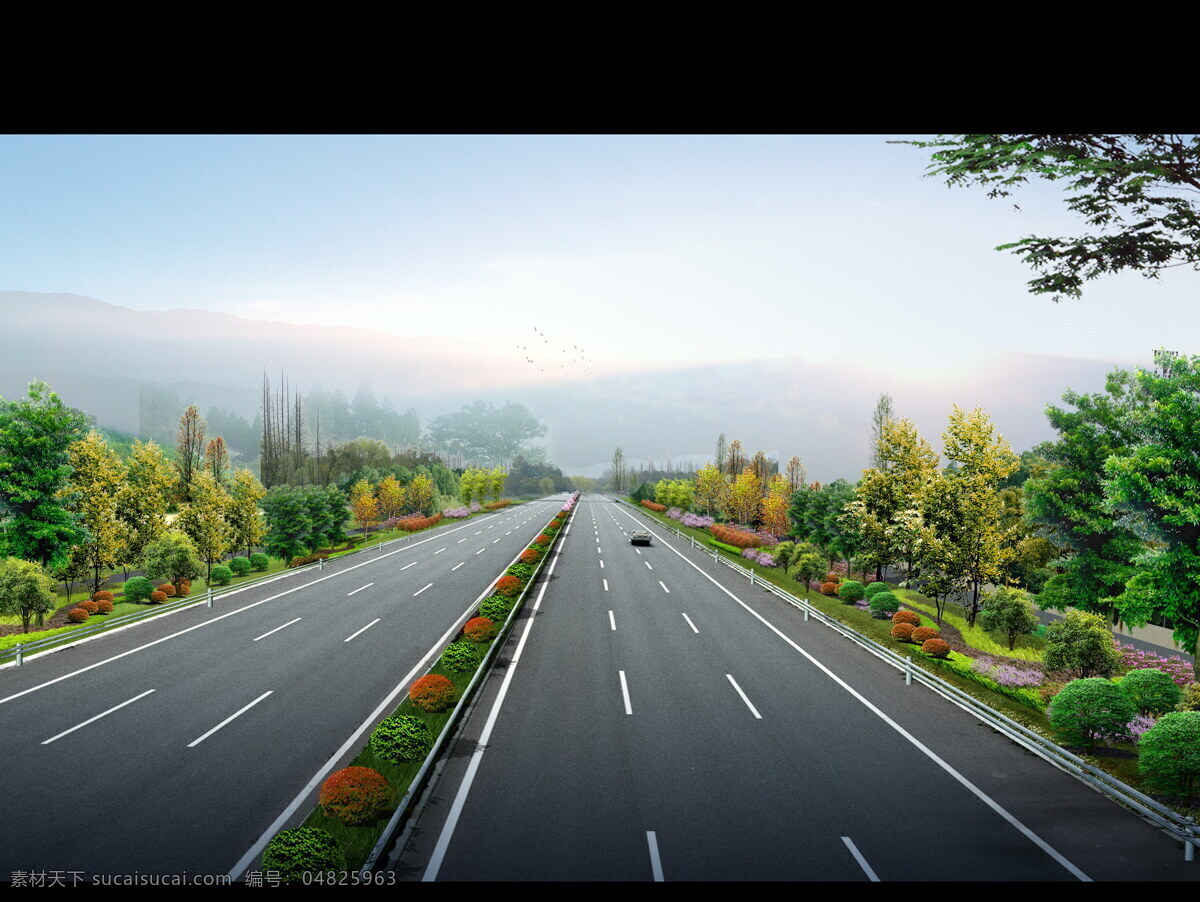 公路效果图 公路设计 公路绿化 高速路 道路景观 道路绿化 省道 景观效果图 景观设计 环境设计