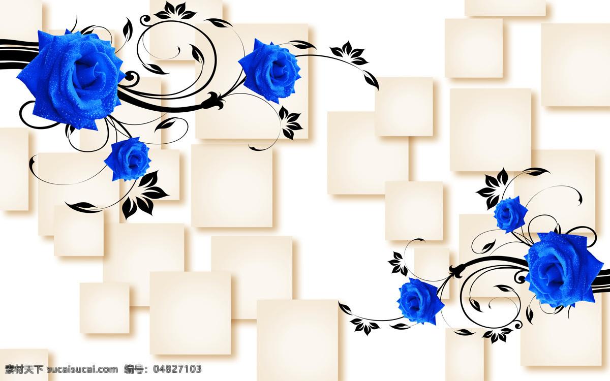 蓝色 玫瑰 装饰 背景 墙 3d打印 背景墙 壁纸 风景 高分辨率图片 高清大图 建筑 装饰设计 空间建筑 桌面 装修 无框画