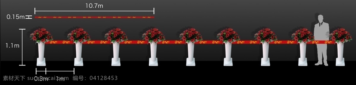 花柱广告设计 花柱 鲜花 庆典 白色