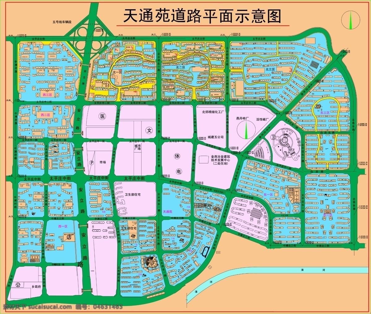 天通苑 道路 平面图 分层图 东一区 东二区 东三区 分层 源文件