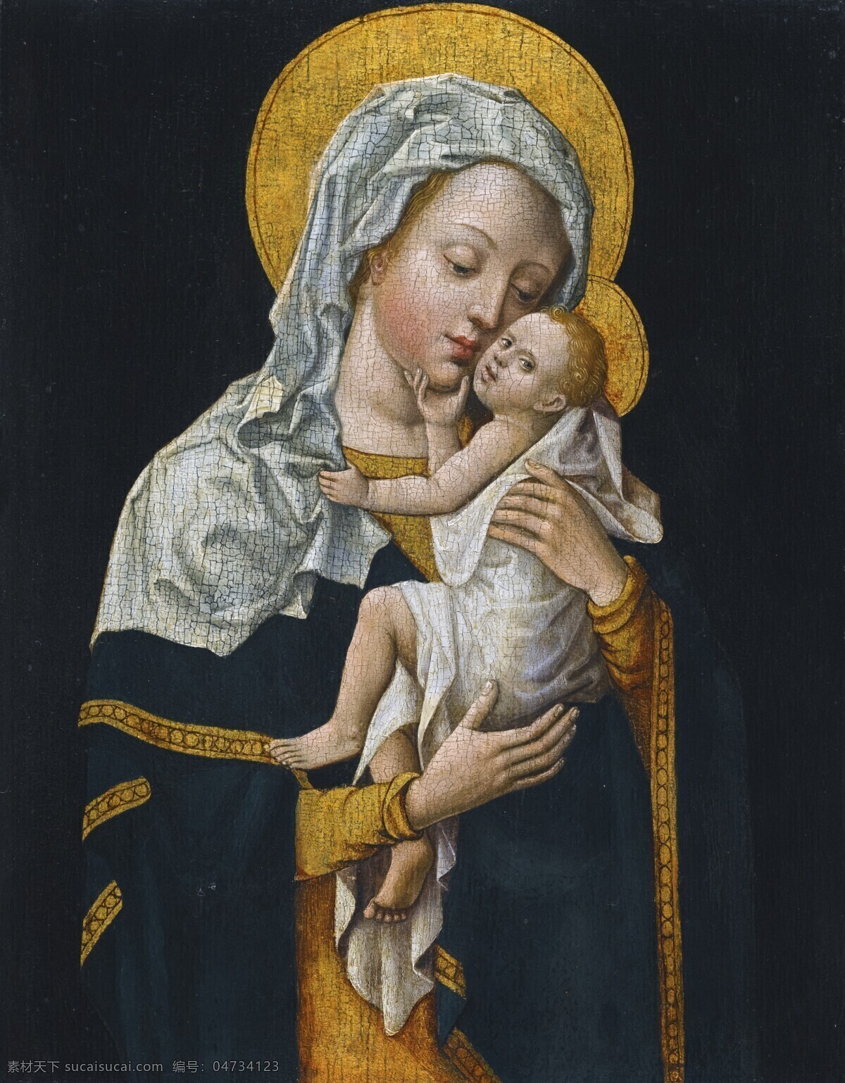 宗教油画 圣母玛丽娅 圣婴耶稣 母与子 母子亲情 古典油画 油画 绘画书法 文化艺术