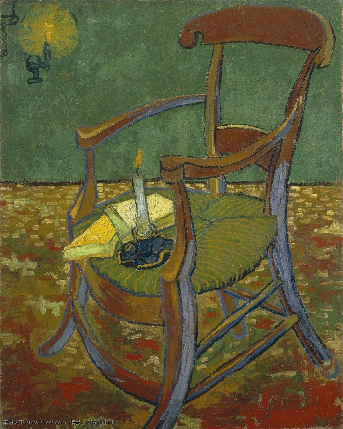 高更的椅子 油画 世界名画 文森特梵高 梵高 绘画 绘画书法 文化艺术