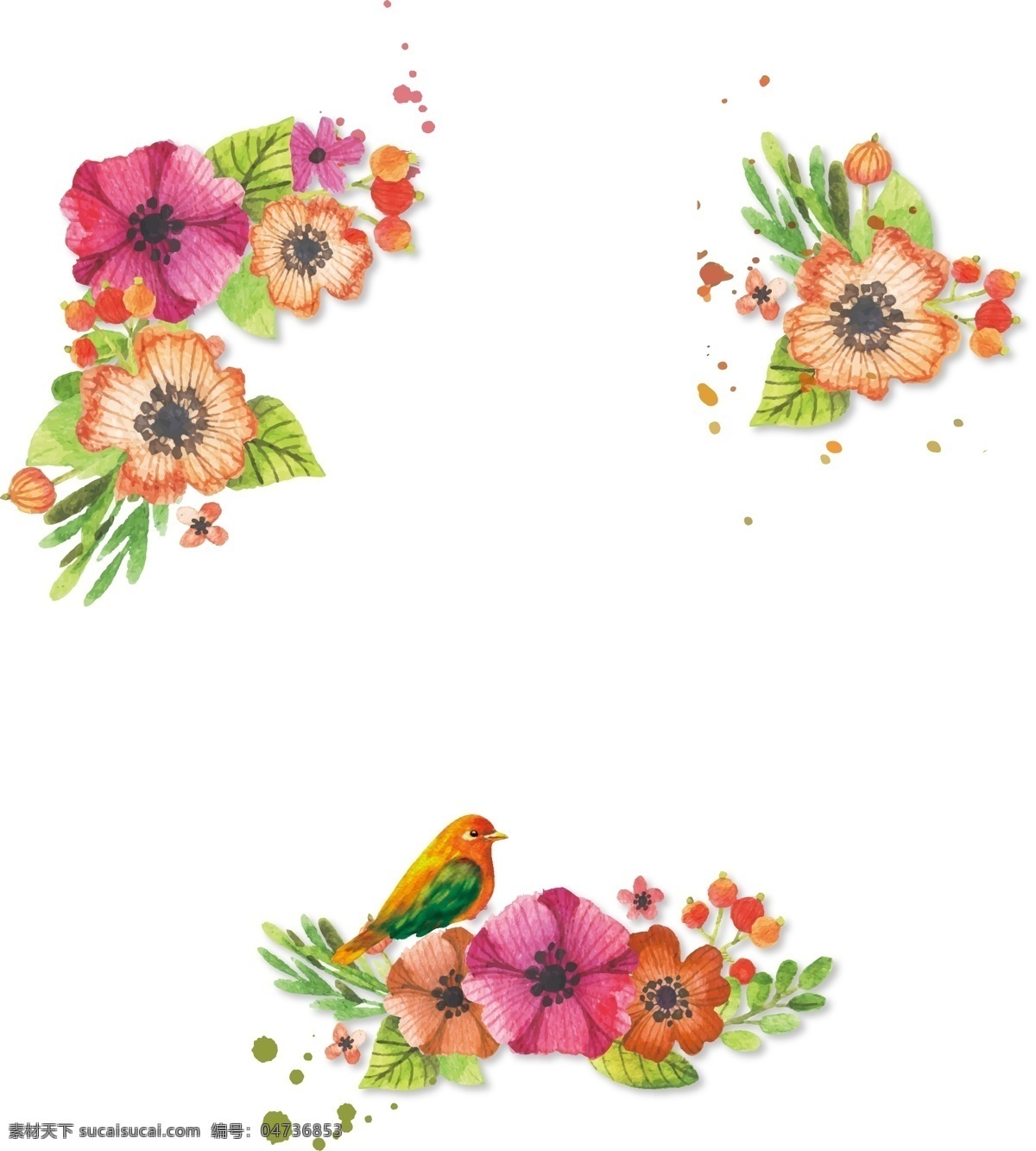 清新 花卉 花朵 边框 花朵边框 树叶边框 心形 花环 清新花卉 花卉边框 小清新叶子 温馨花朵 粉色花朵 花边装饰