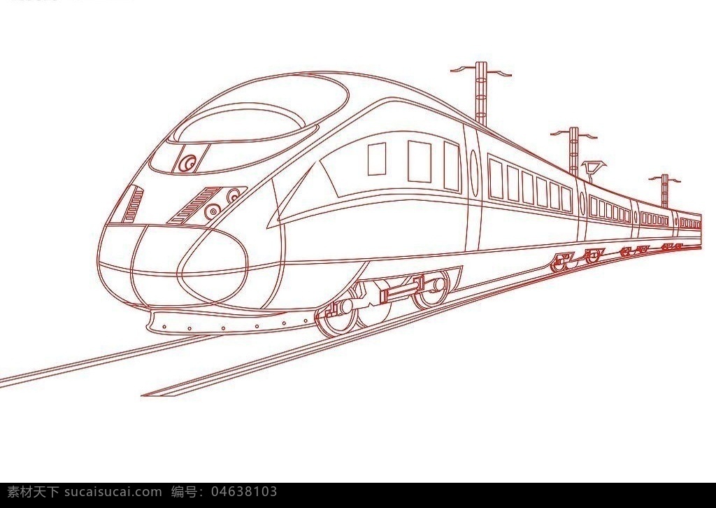 火车 线条 交通 现代科技 交通工具 设计图库