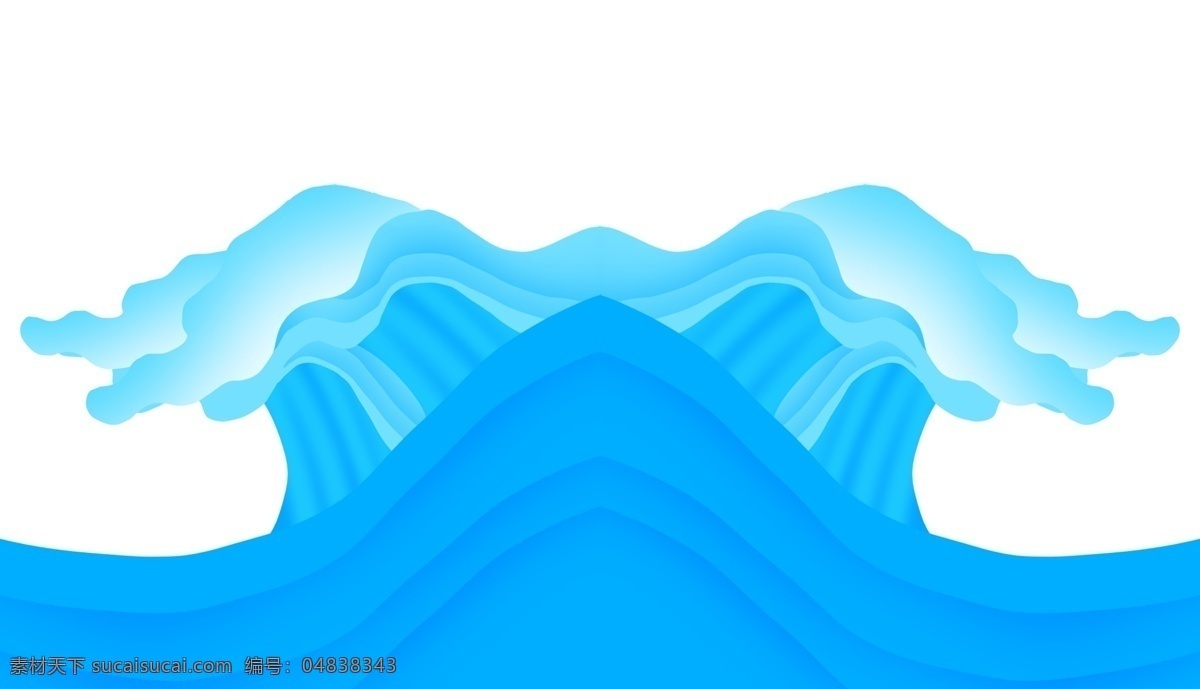 蓝色大海海浪 海浪 波浪 波纹