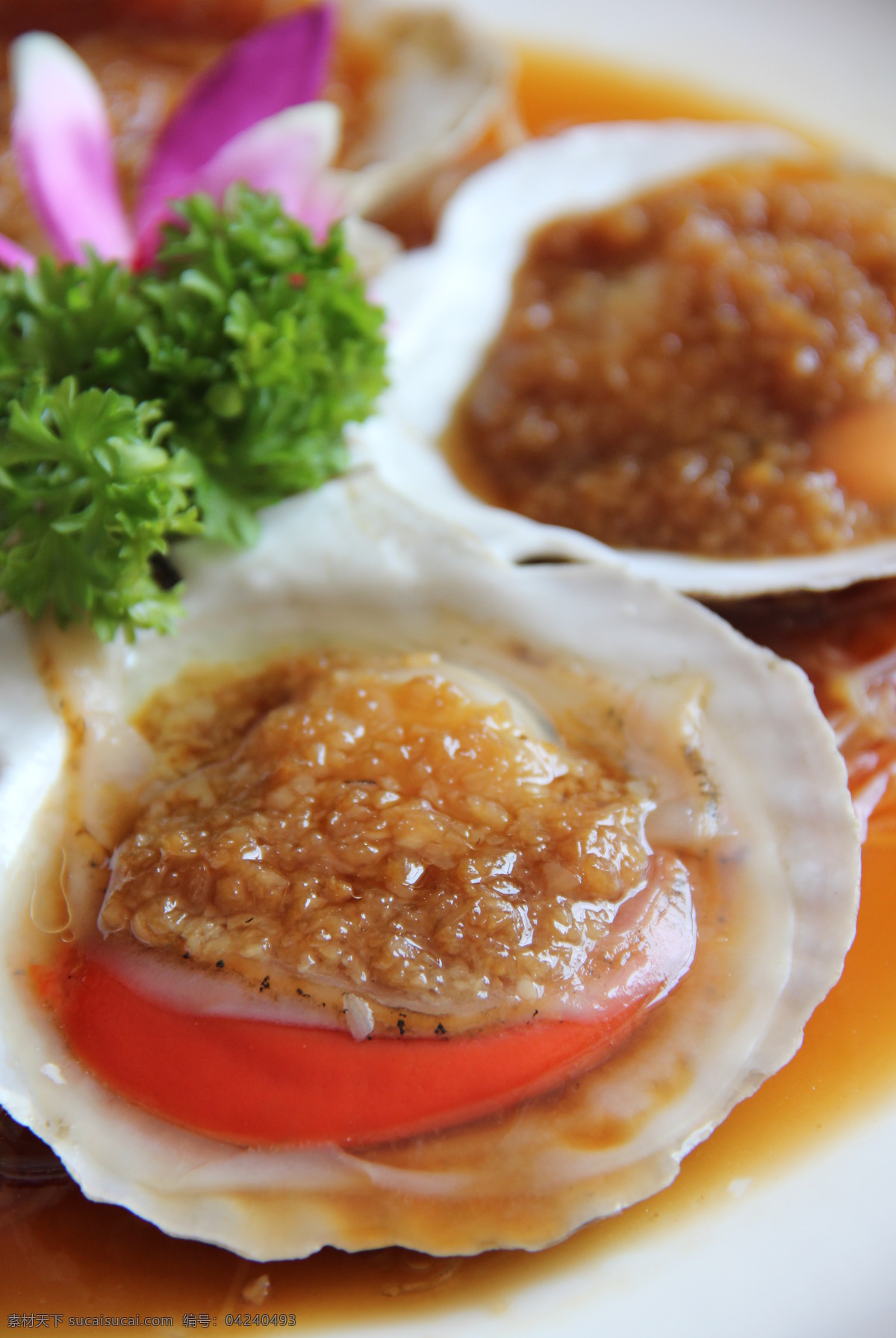 香蒜蒸扇贝 扇贝类 海鲜 美食 中餐 贝壳 鲜美 餐饮美食 传统美食