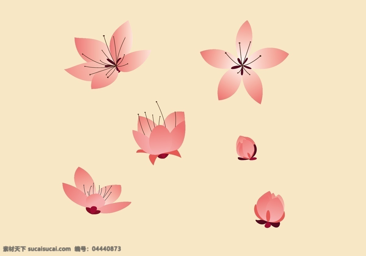 粉色 桃花 花苞 立春 元素 春天 花瓣 花朵 花骨朵 花蕊 卡通 立春元素