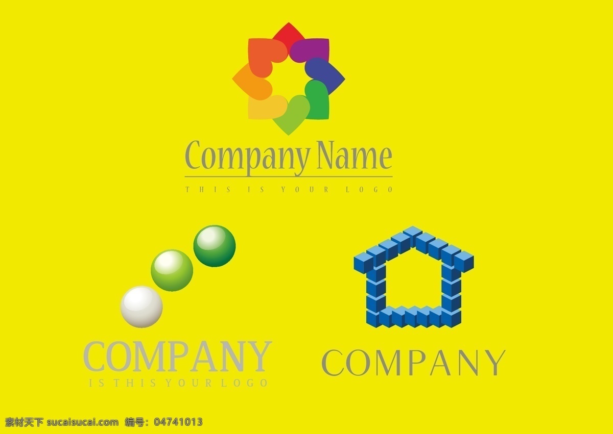 商业标志 矢量素材 创意设计 标志设计 logo设计 抽象 几何 图形 立体 3d 眼睛 缤纷 多彩 环形 圆环 标志图标 其他图标