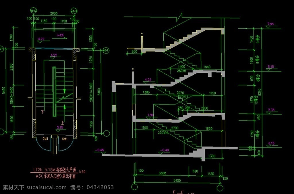 楼梯平面图 cad dwg 图纸 平面图 装修 装饰 施工图 室内设计 楼层 住宅楼 宿舍楼 小区 花园 公寓 样板房 户型 标准层 标准间 丰湖 建筑设计 方案 图 环境设计 源文件