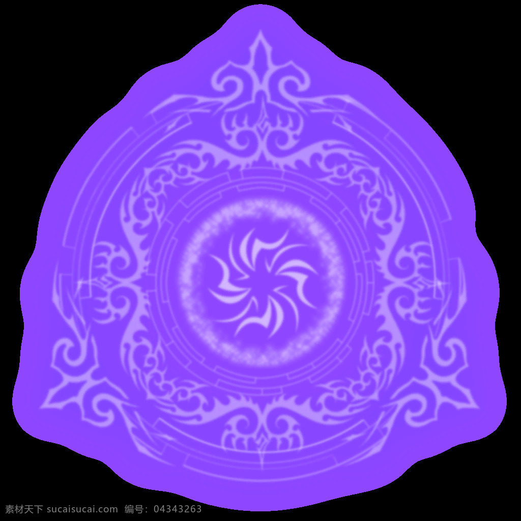 卡通 紫色 花纹 装饰 元素 png元素 免抠元素 透明素材 圆形
