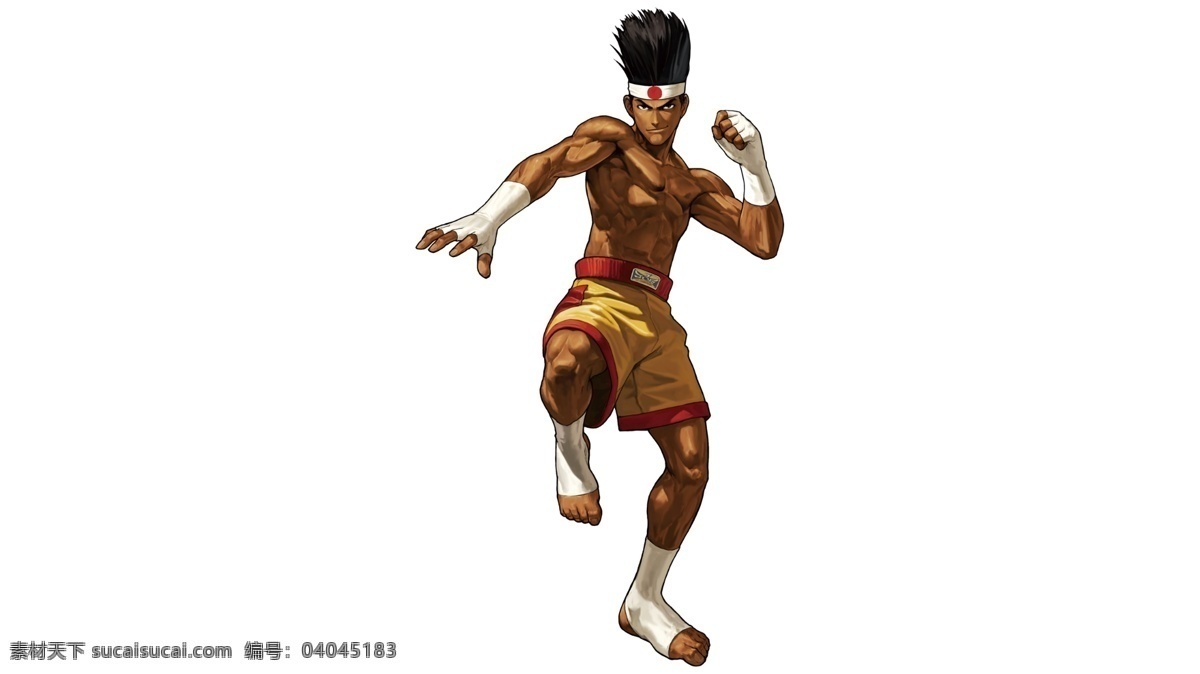 东 丈 游戏人物 kof 高清 格斗 拳皇 游戏 泰拳 东丈 裤衩 人设 psd源文件