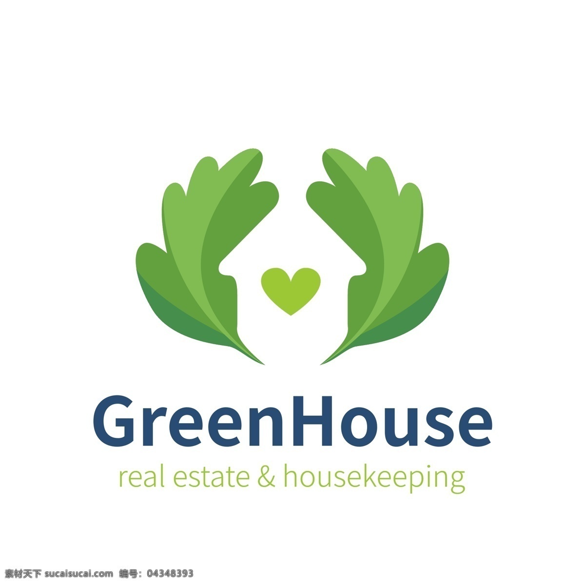 绿色 清新 地产 房产 logo 模板 环保