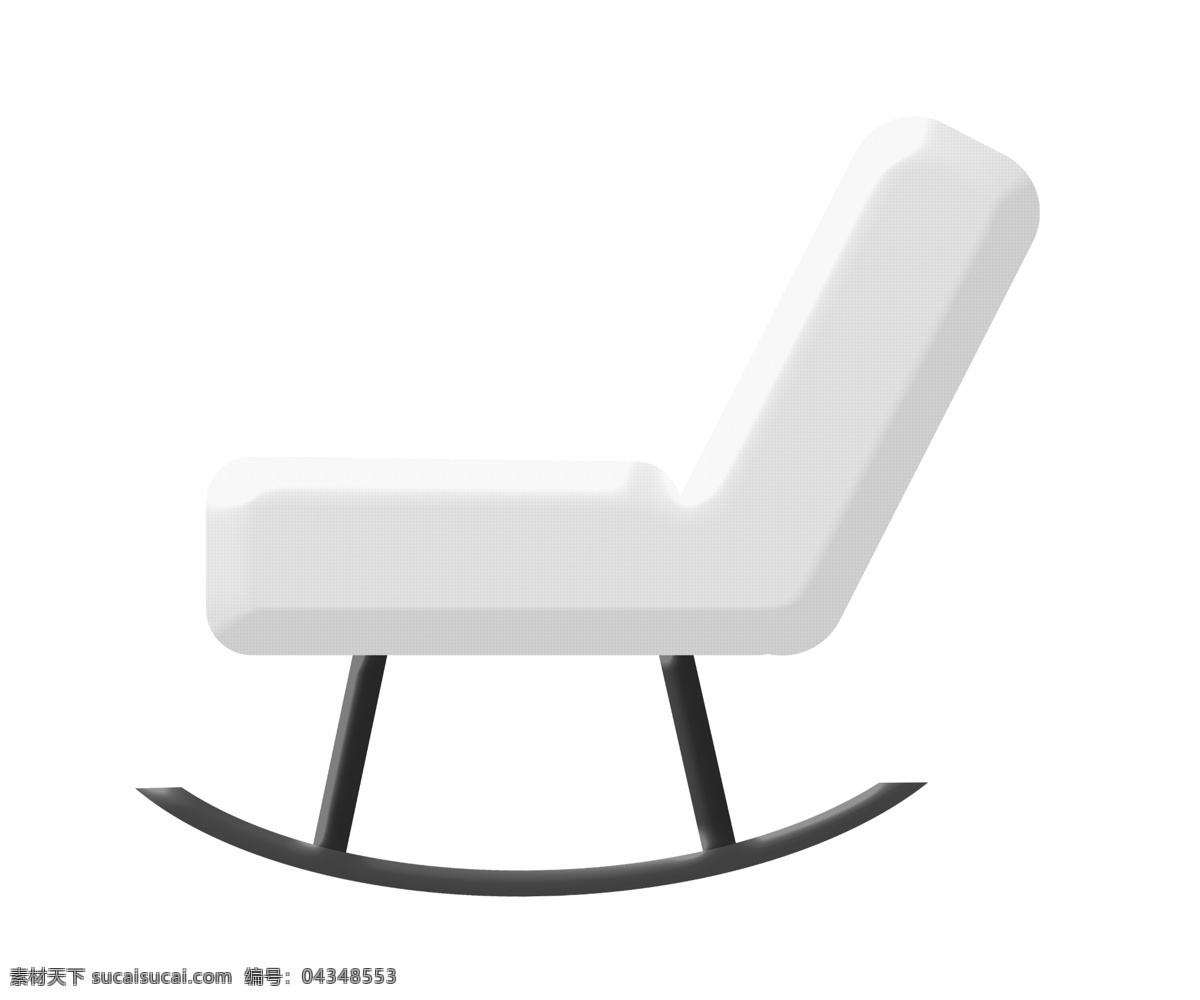 白色 摇椅 卡通 插画 白色的沙发 家具 卡通家具插画 精美的家具 家具插画 白色家具 黑色支架