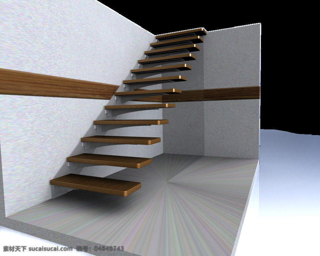 楼梯 板 简单 ecalier 马尔凯 3d模型素材 建筑模型