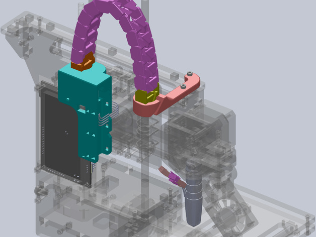 printrbot 简单 v2 线缆管理 3d打印模型 3d 打印 模型 电缆 猫 链 连接器 电气 管理 跟踪 优倍思 stl 灰色