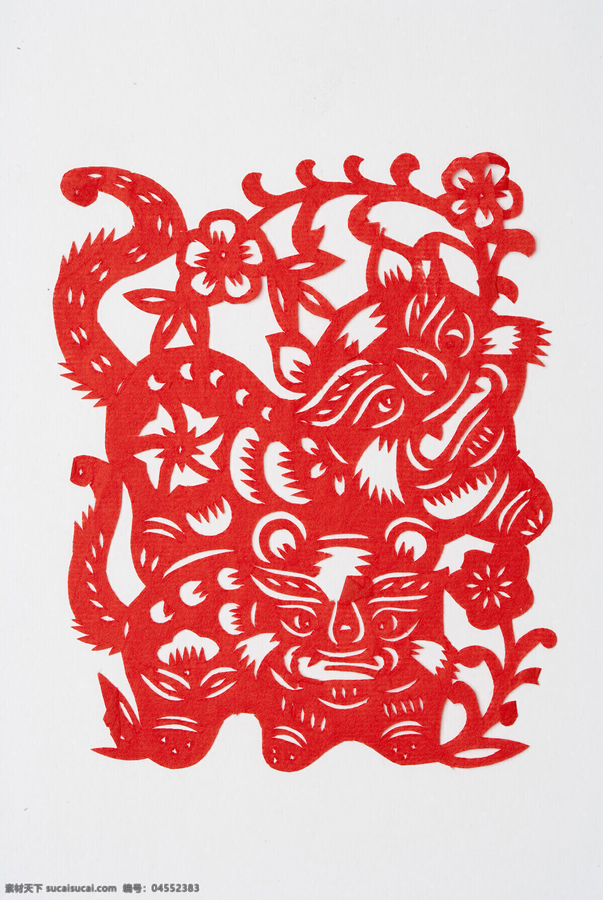 剪纸 虎 传统文化 红色 虎年 老虎 生肖 文化艺术 设计素材 模板下载 剪纸虎