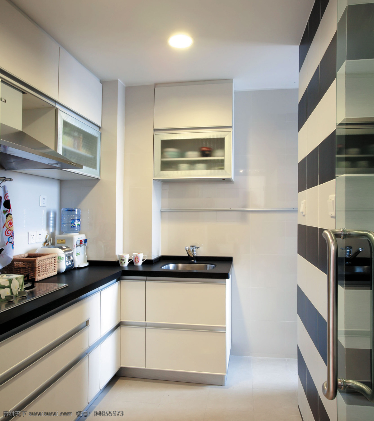 家装设计 案例 白色 厨房 简约 摄影图 室内 图片库 家居装饰素材 室内设计