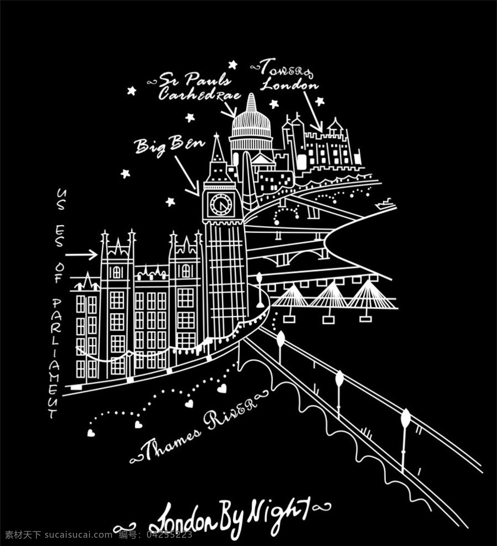 英国 伦敦 城市标志 手绘欧式建筑 城市 地标 标志性 建筑 手绘 线稿 大本钟 建筑大楼 伦敦大桥 英文 矢量素材 景观 线条 白描 矢量 矢量图 城市建筑 其他设计