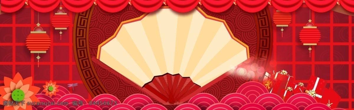 春运 新年 中国 年 banner 背景 卡通 中国风 红色 喜庆 年货节 传统节日 新年快乐 猪年