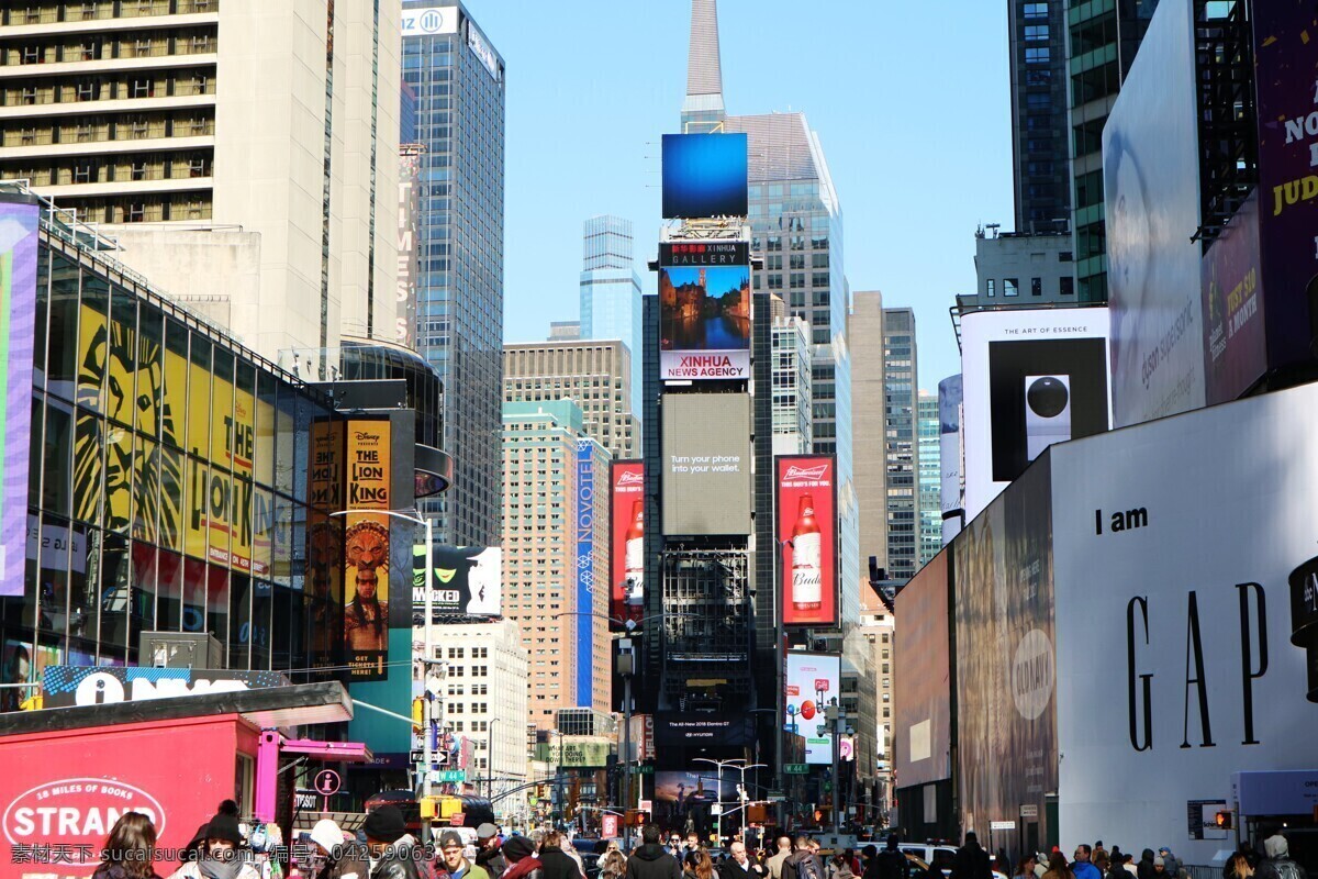 美国 纽约 时代广场 十字路口 广告 旅游摄影 国外旅游