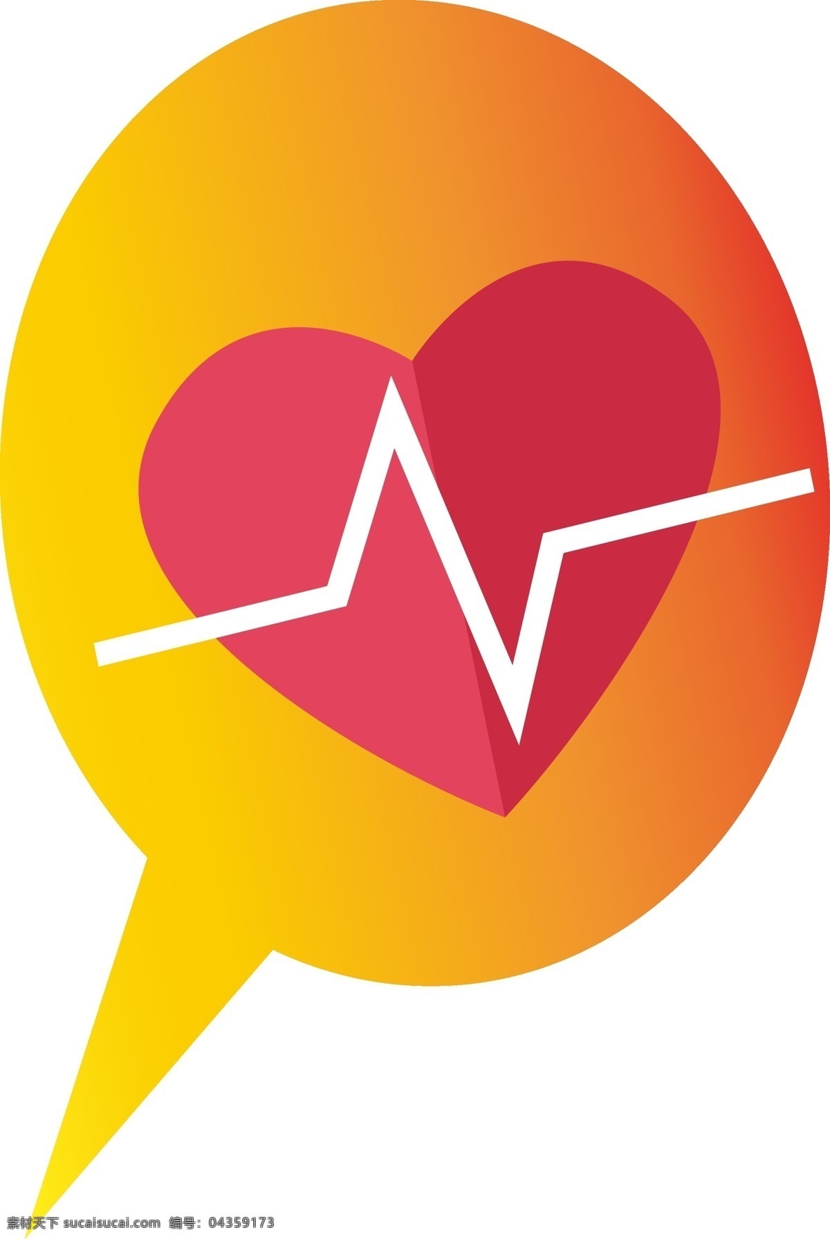 心电图 装饰 对话框 黄色多护框 红色红心 心率波动 对话框插图 黄色