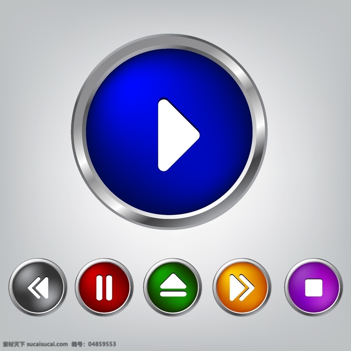 媒体播放器 按钮 闪亮 播放器 圈 媒体 设置 播放器按钮 按钮集 multicolors 数字