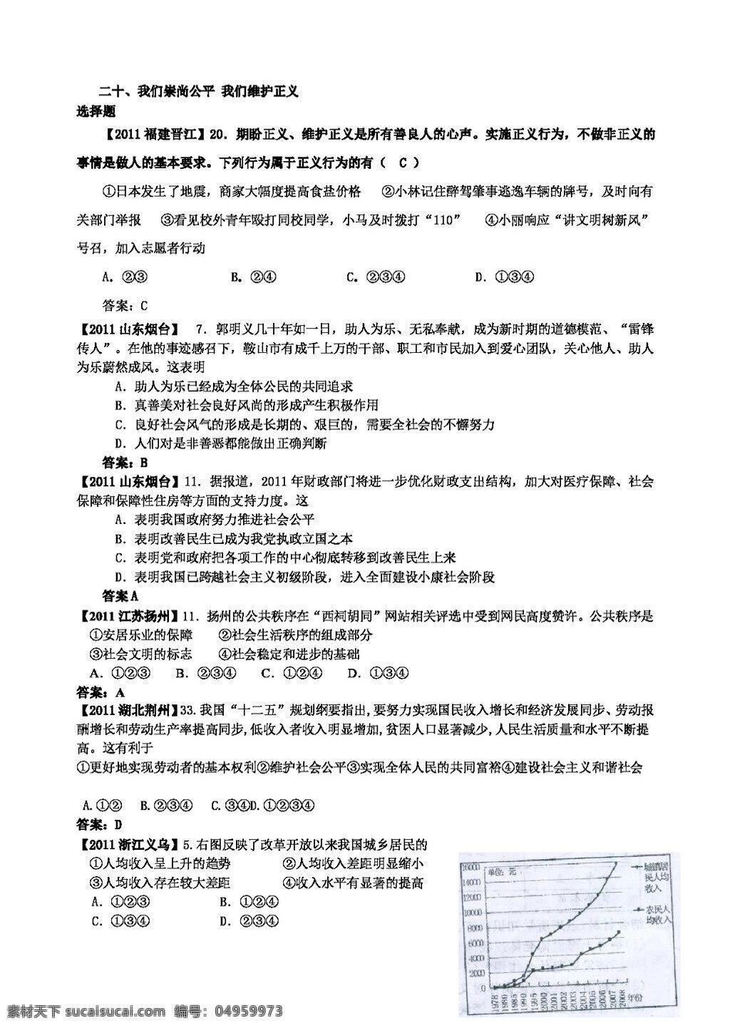 中考 专区 思想 品德 试题 二 十 我们崇尚公平 我们维护正义 人教版 试题试卷 思想品德 中考专区