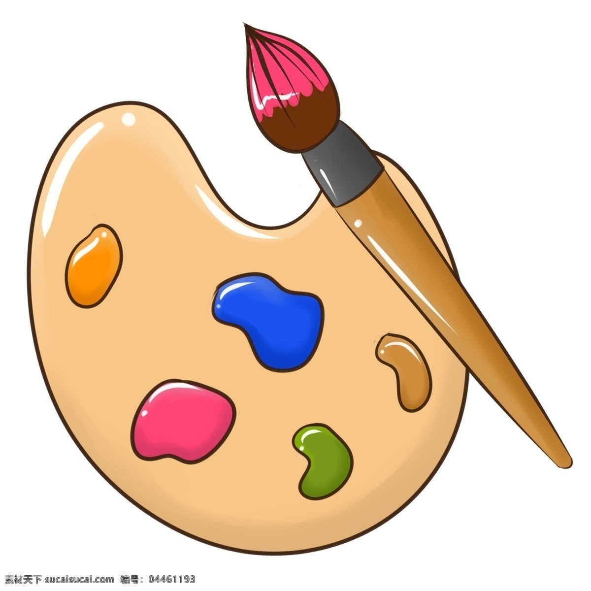 学习 工具 画板 插画 绿色的颜料 卡通插画 手绘工具插画 蓝色的颜料 粉色的颜料 学习工具插画