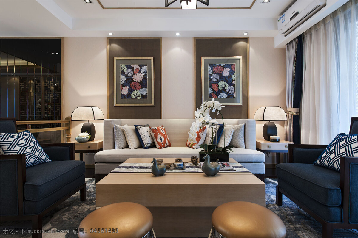 新 中式 风格 客厅 装修 效果图 家居 家具 家具设计 空间设计 室内设计 室内装修 装修设计 环境设计 沙发 茶几