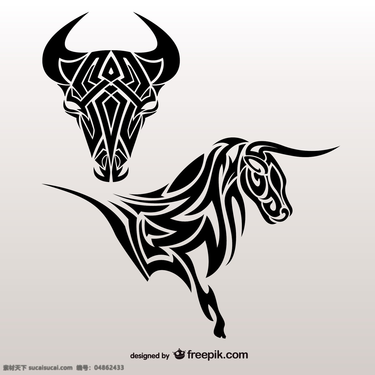 公牛 部落 纹身艺术 边框 装饰 模板 艺术 纹身 黑色 油墨 插图 编辑 绘制 指甲花 集艺术 纹身设计 白色