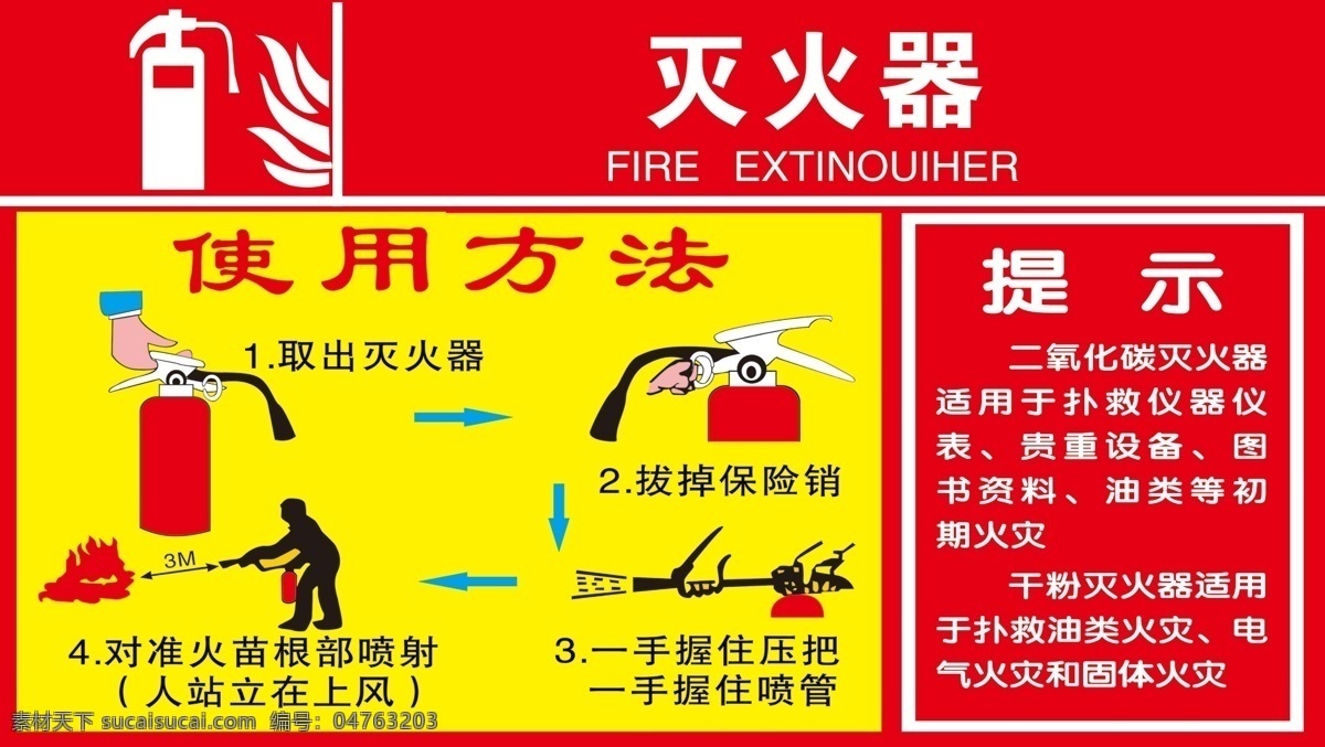 灭火器 消防 宣传 灭火 使用 方法 分层