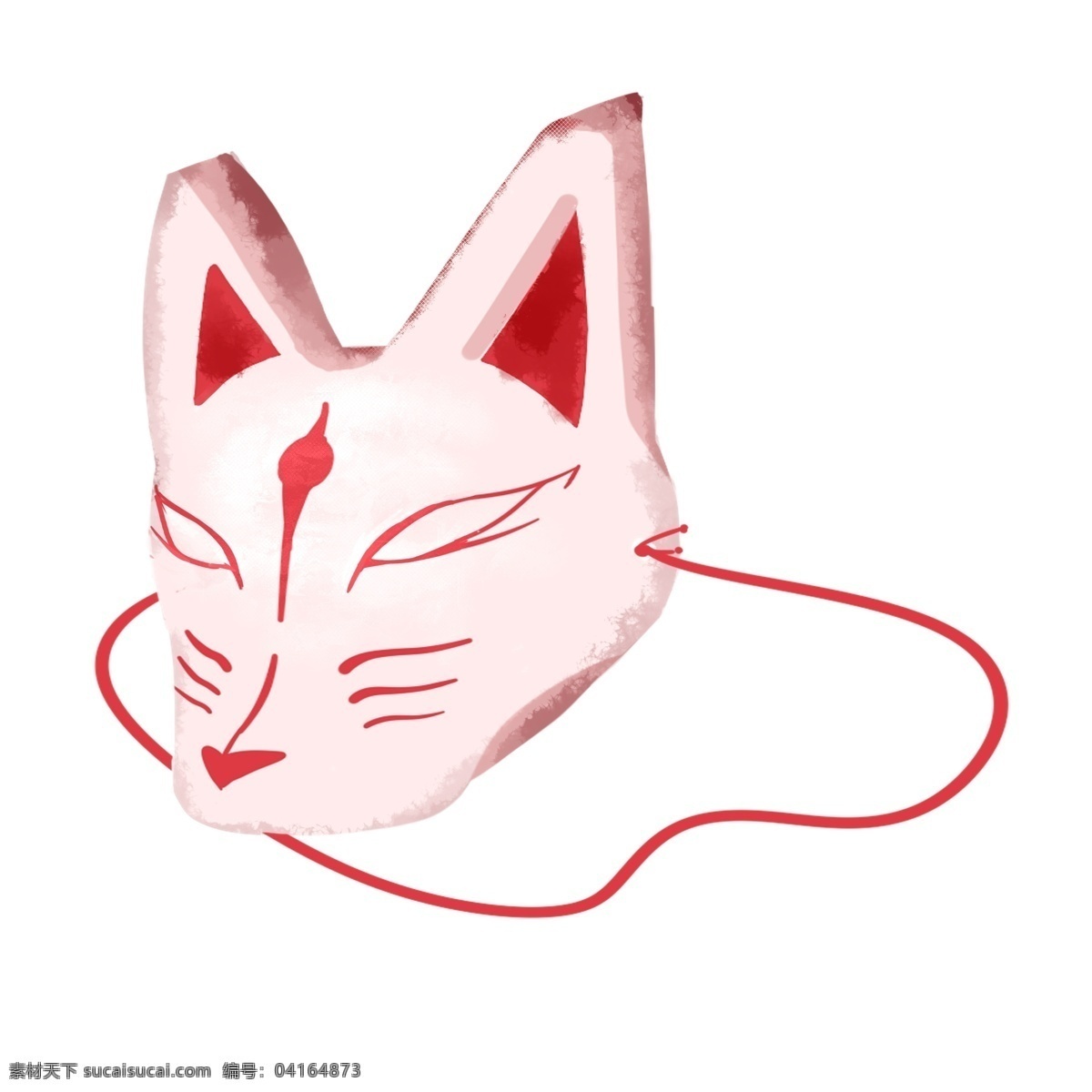 日 系 文化 狐狸 面具 伪装 猫脸 白猫 日本白猫面具 艺术 日系文化 亚洲文化 装饰 狐狸面具插画