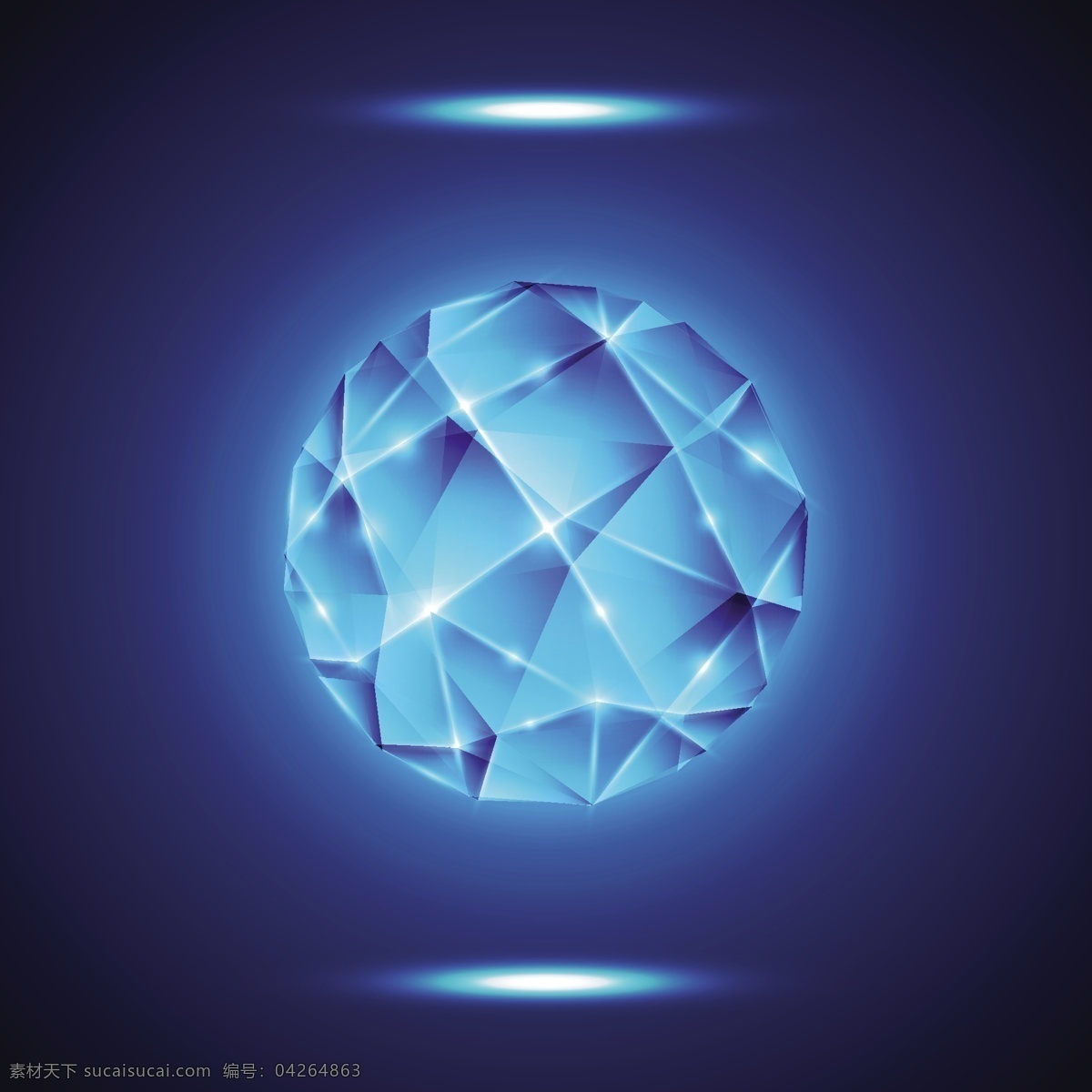 蓝色 多面体 钻石 矢量 背景 舞台 光效 科技 发光 法阵