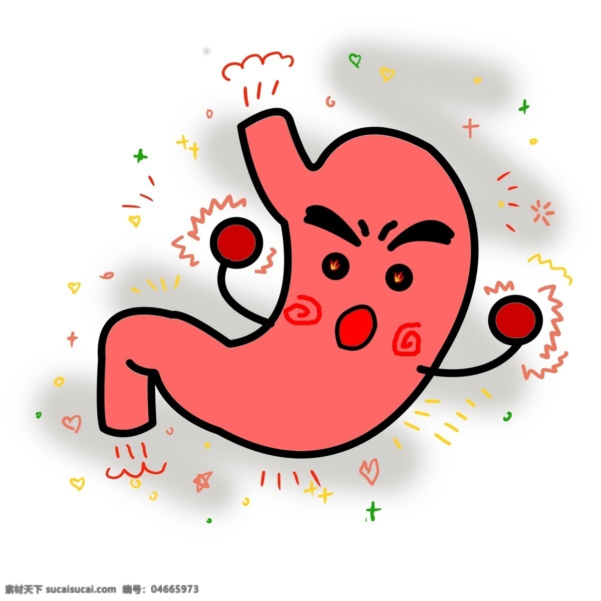 卡 通吃 辣椒 胃 商用 元素 可爱 图标 卡通 辣 器官 元素图标